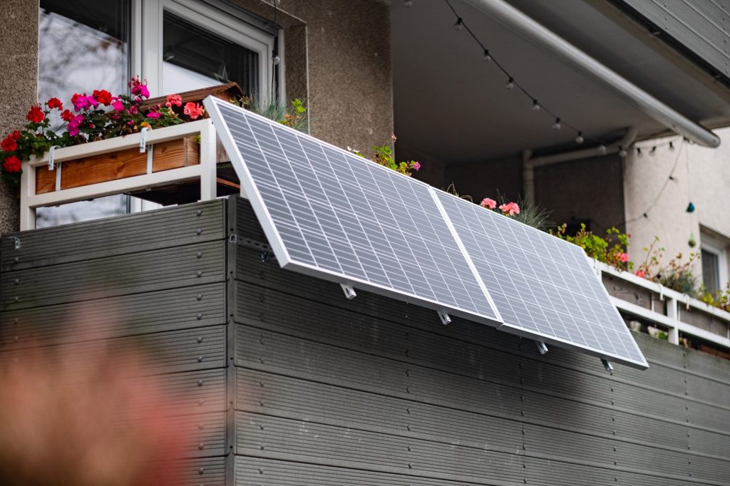 Solar panels on balcony