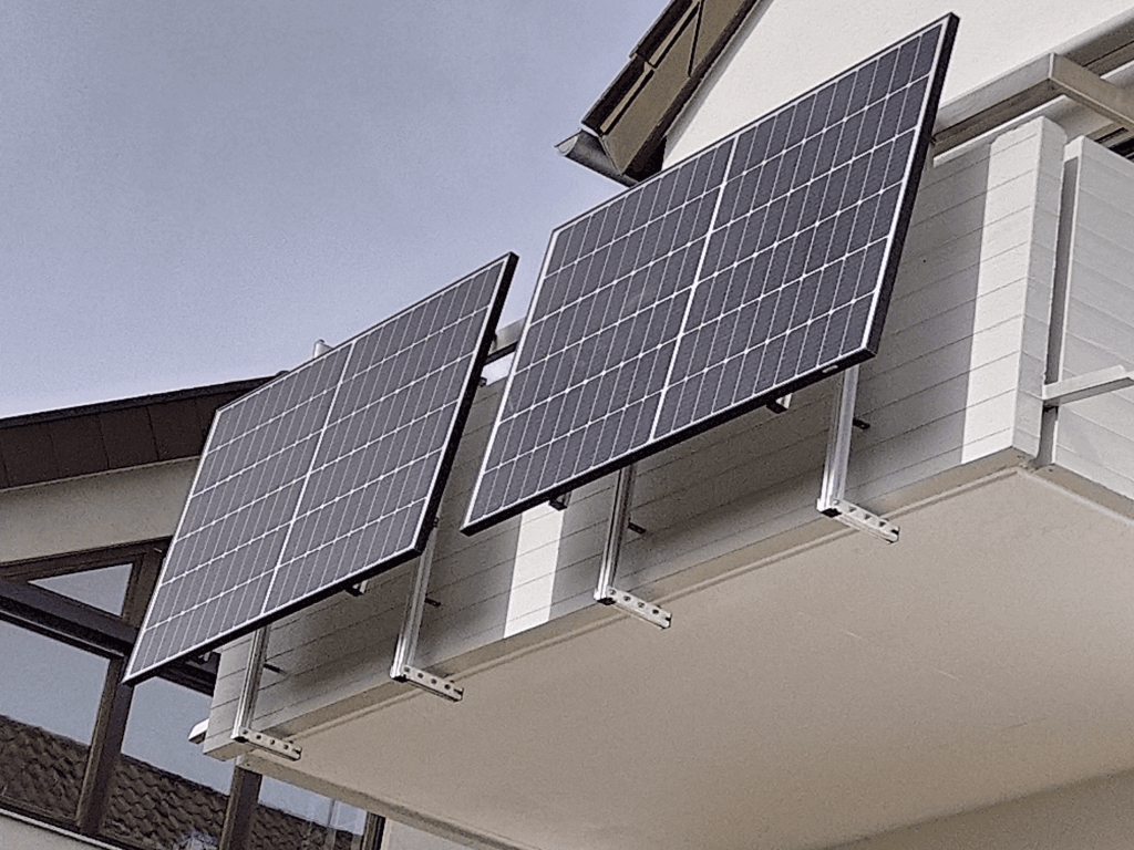 Solar panels on balcony