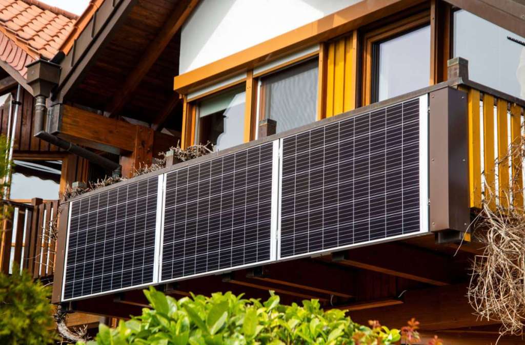 Solar panels on balcony