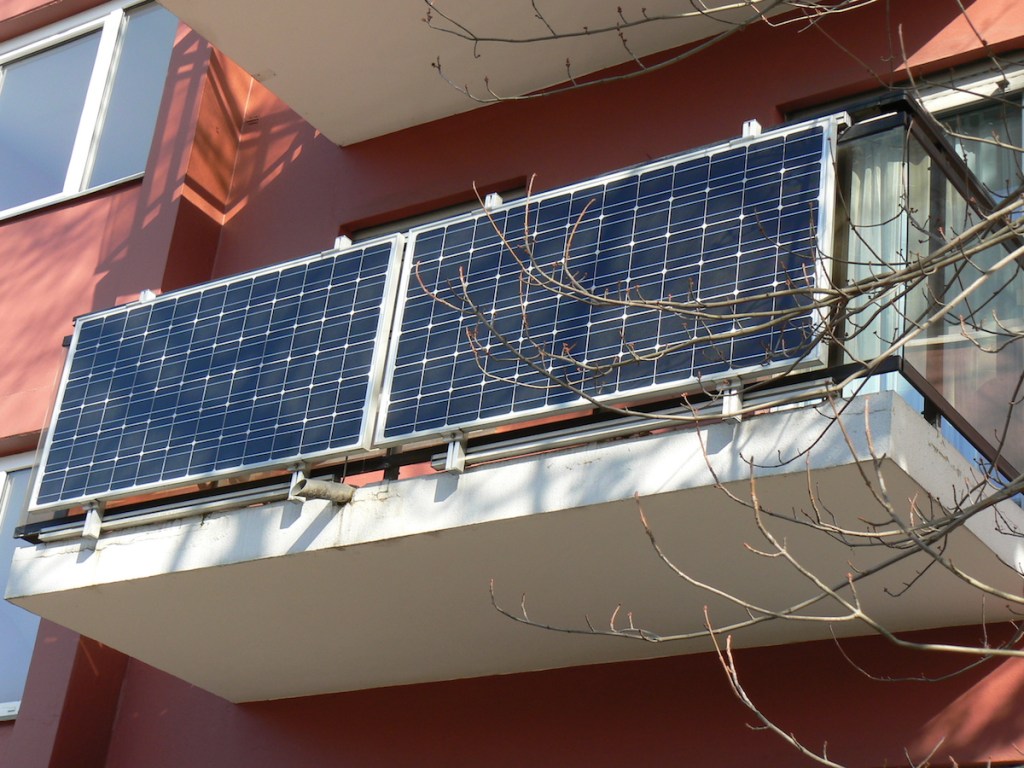Solar panels on balcony