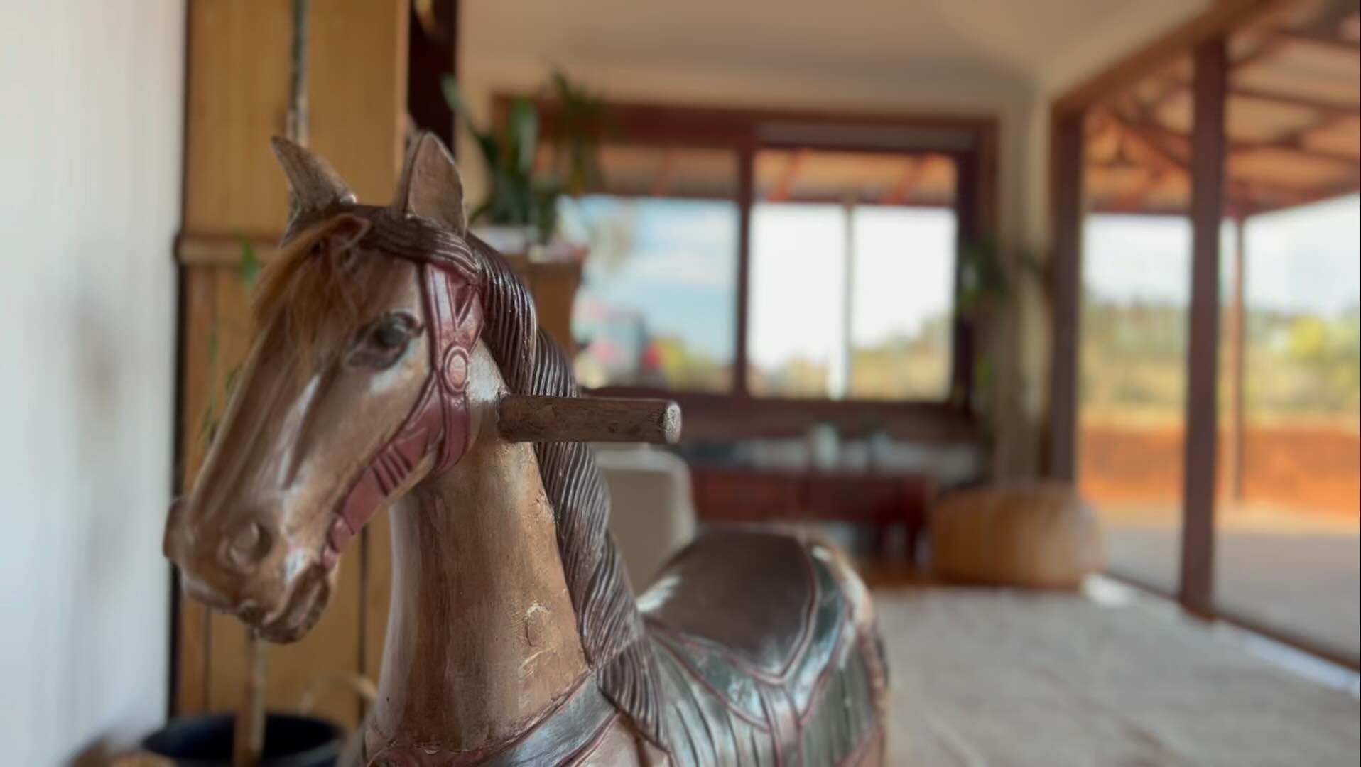 Old wooden rocking horse. They are as rare as...
