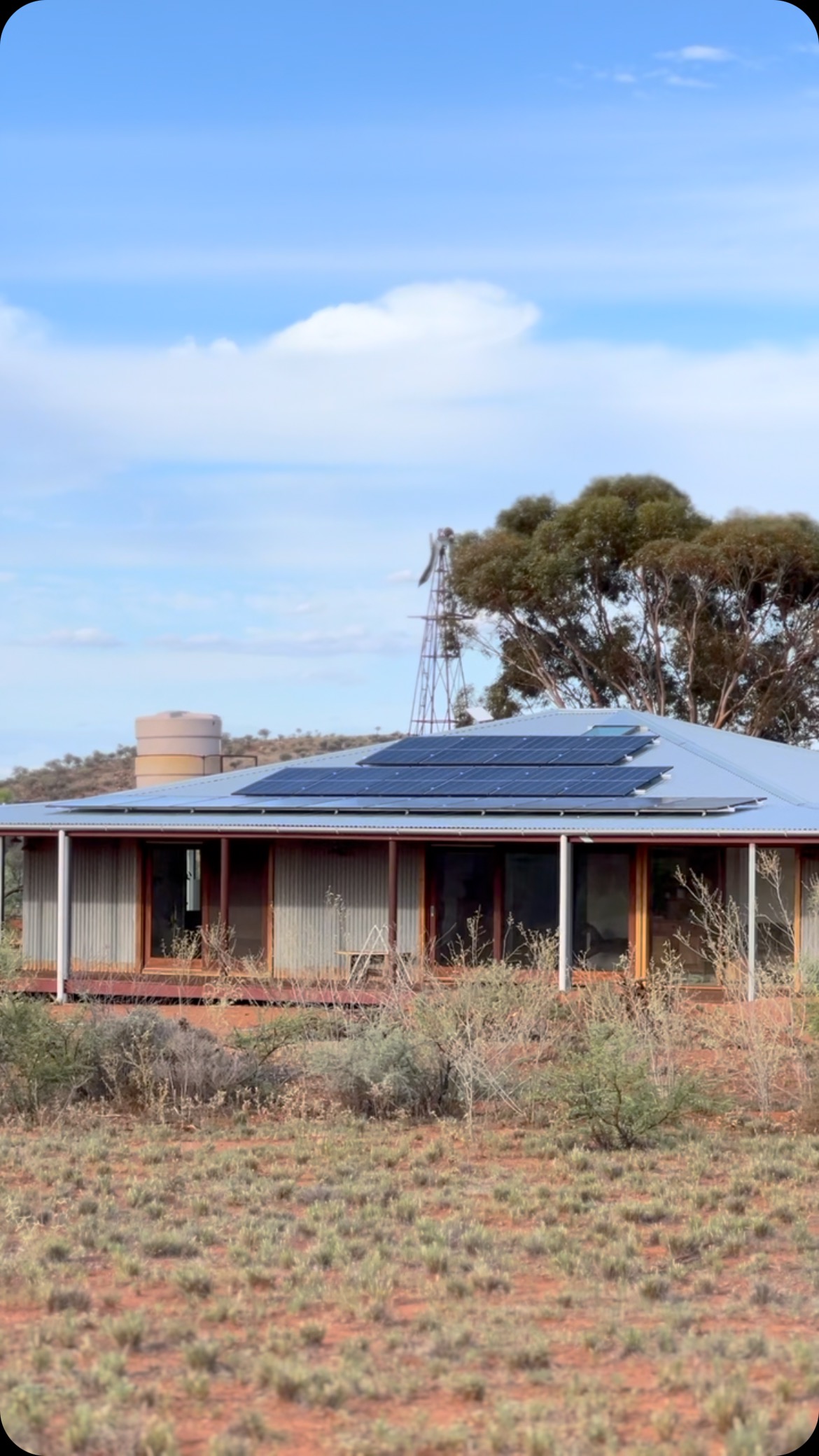 Photo of Outback Climate Smart Home with solar on the roof.