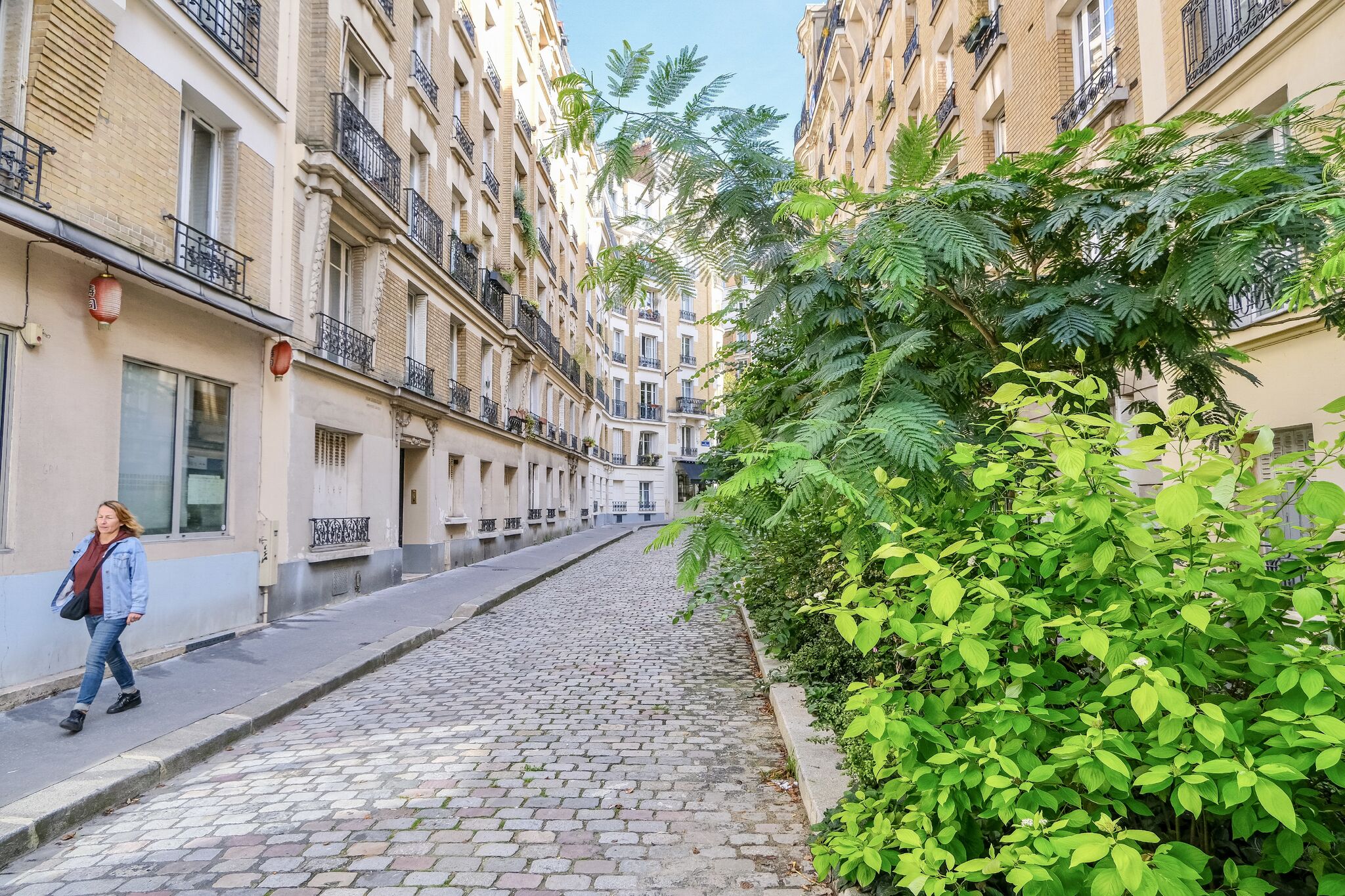 Wonderful photos of Paris Streets filled with greenery. Trees and shrubs and flowers in places where cars were once parked.
